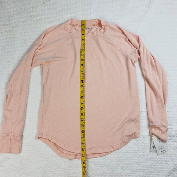NWT Splits59 Womens Medium Comfy Cozy Sweatshirt Top Pink Curved Hem $108 - Picture 7 of 8